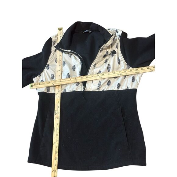 RARE HARD TO FIND The North Face Black 1/2 Zip Pullover Fleece Pinecones WITH Em - Picture 7 of 10